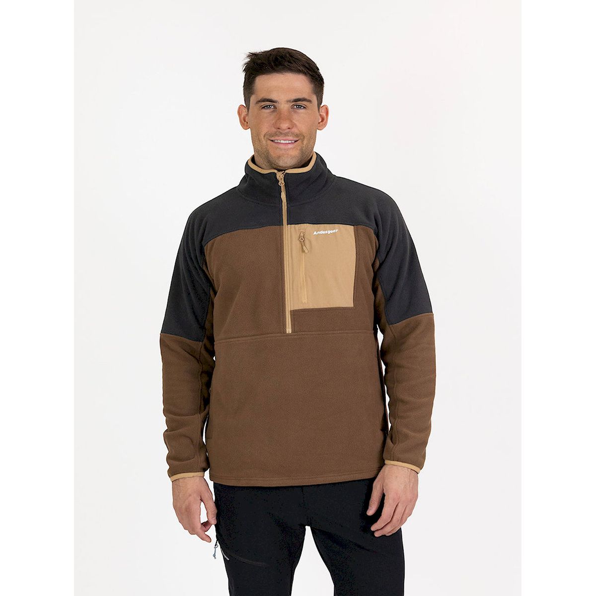 ANDESGEAR - Polar Hombre Andesgear New Maihue 1/2 Marrón