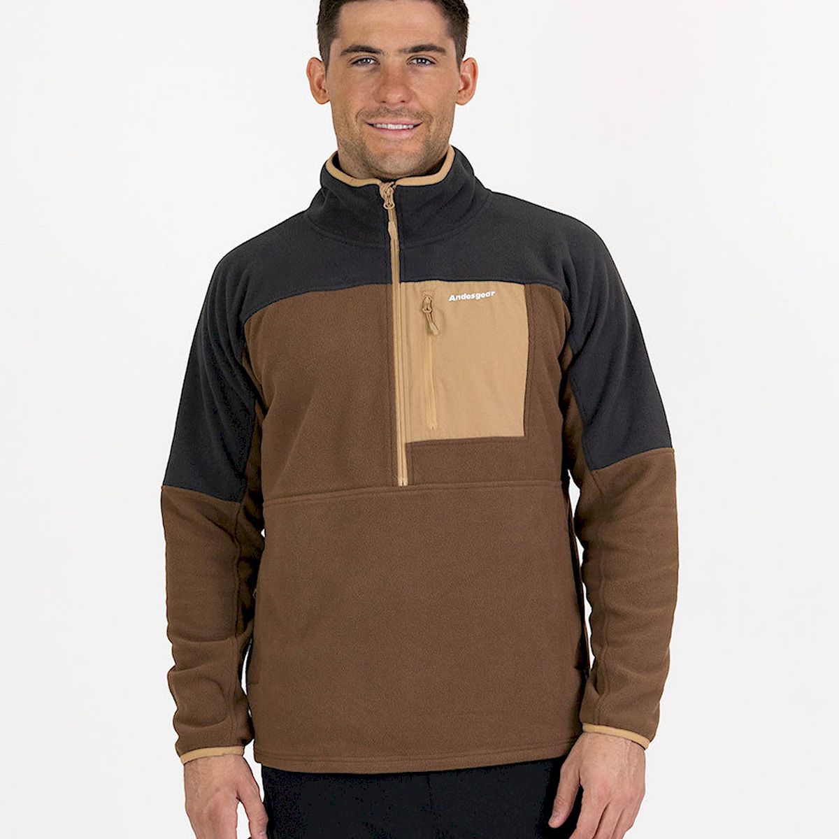 ANDESGEAR - Polar Hombre New Maihue 1/2 Marrón Andesgear