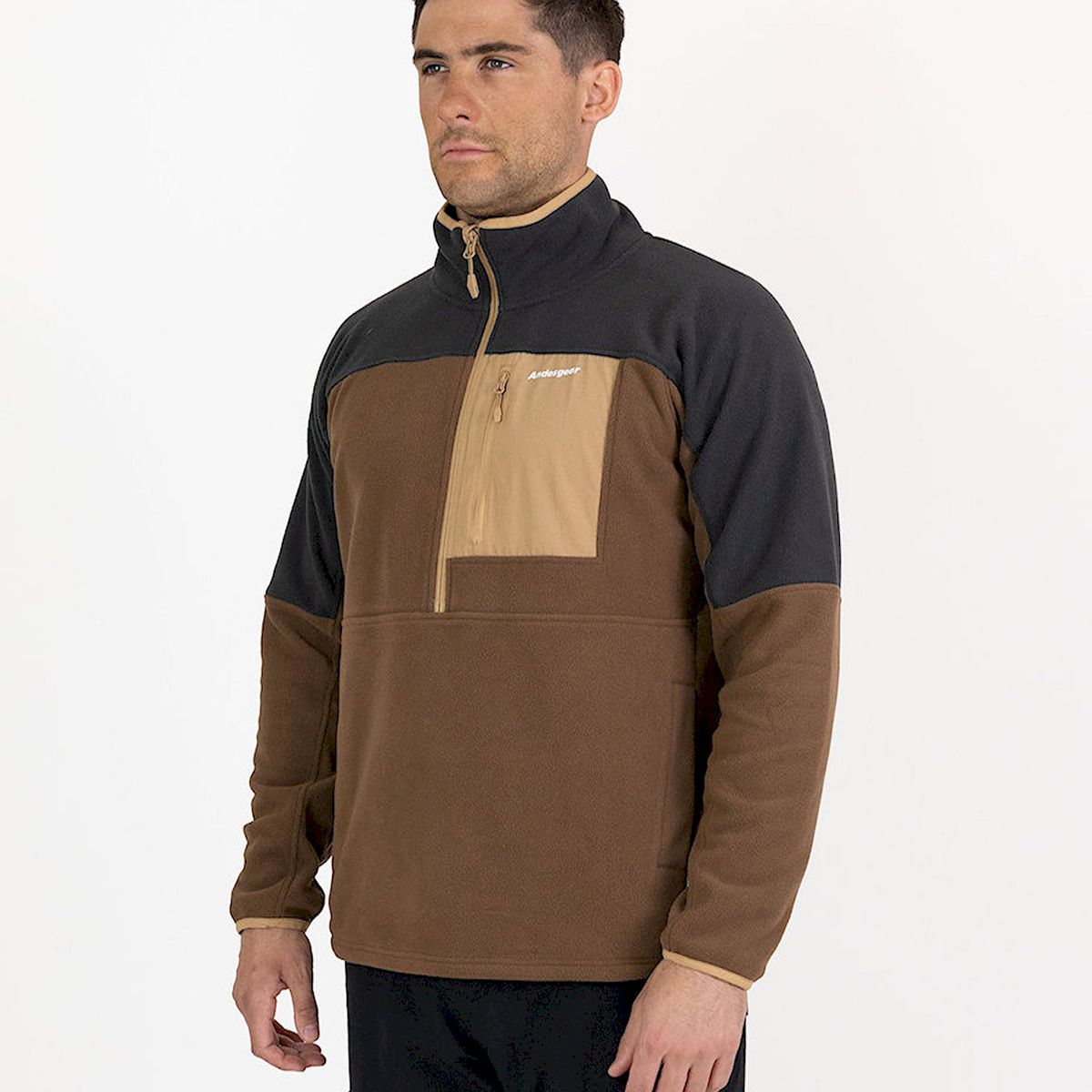 ANDESGEAR - Polar Hombre New Maihue 1/2 Marrón Andesgear