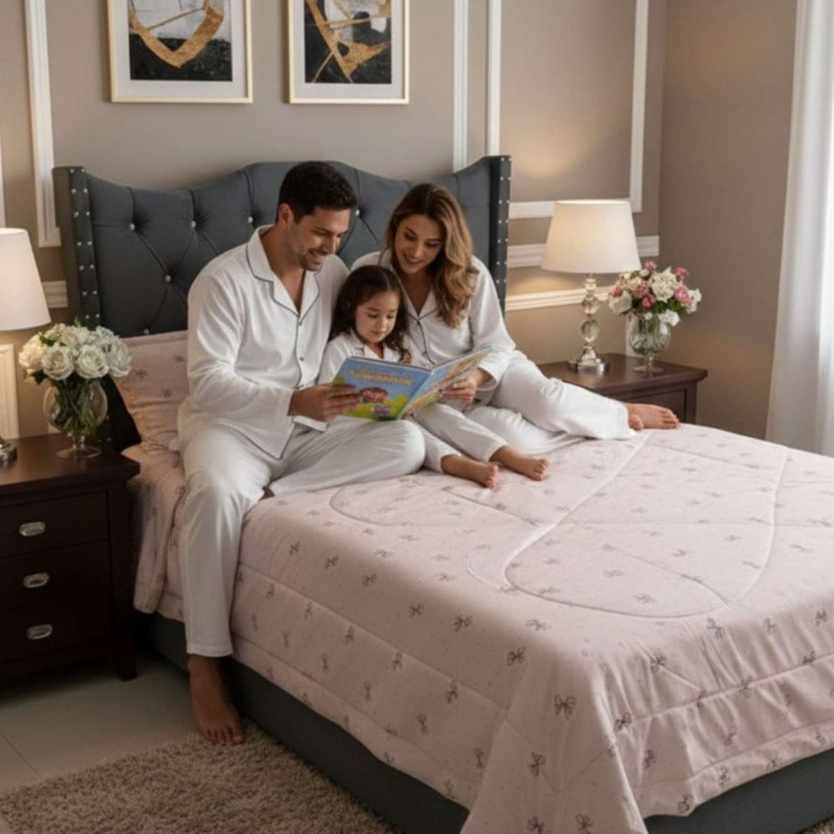 GENERICO - Cubrecama nórdico Delgado Colección Confort Familiar 2 Plazas