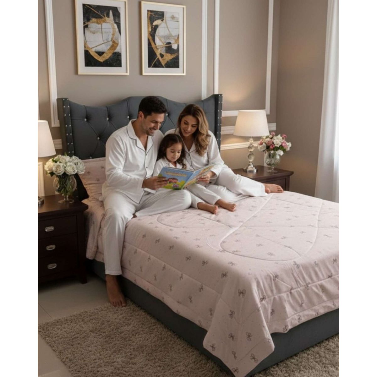 GENERICO - Cubrecama nórdico Delgado Colección Confort Familiar 2 Plazas