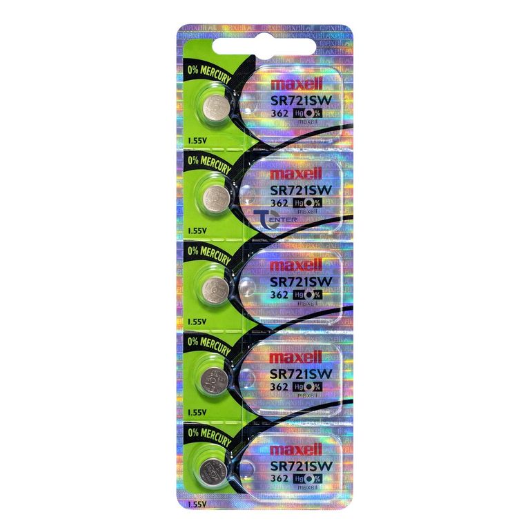 Pack 5 Pilas SR721SW (362) 1.55v Tipo Boton Holograma