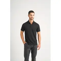 VELEZ - Vélez Polera Polo Lucca Manga Corta Hombre Texturizada Negro