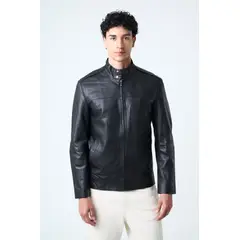 VELEZ - Vélez Chaqueta Bosa De Cuero Hombre Fit Semi Holgado Negro