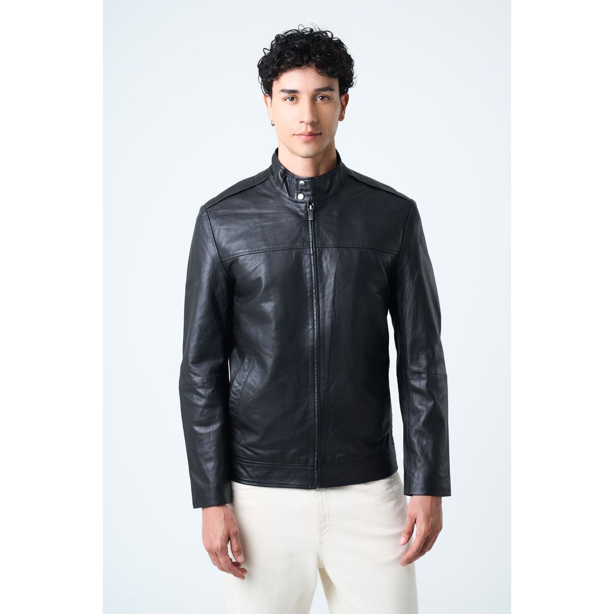 VELEZ - Vélez Chaqueta Bosa De Cuero Hombre Fit Semi Holgado Negro