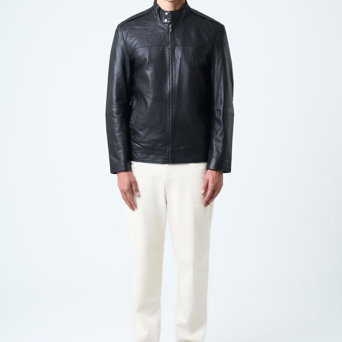 VELEZ - Vélez Chaqueta Bosa De Cuero Hombre Fit Semi Holgado Negro