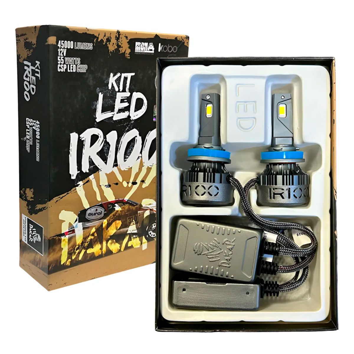 KOBO - Dakar ampolletas Led auto H11/H8/H16 IR100 45.000 lm