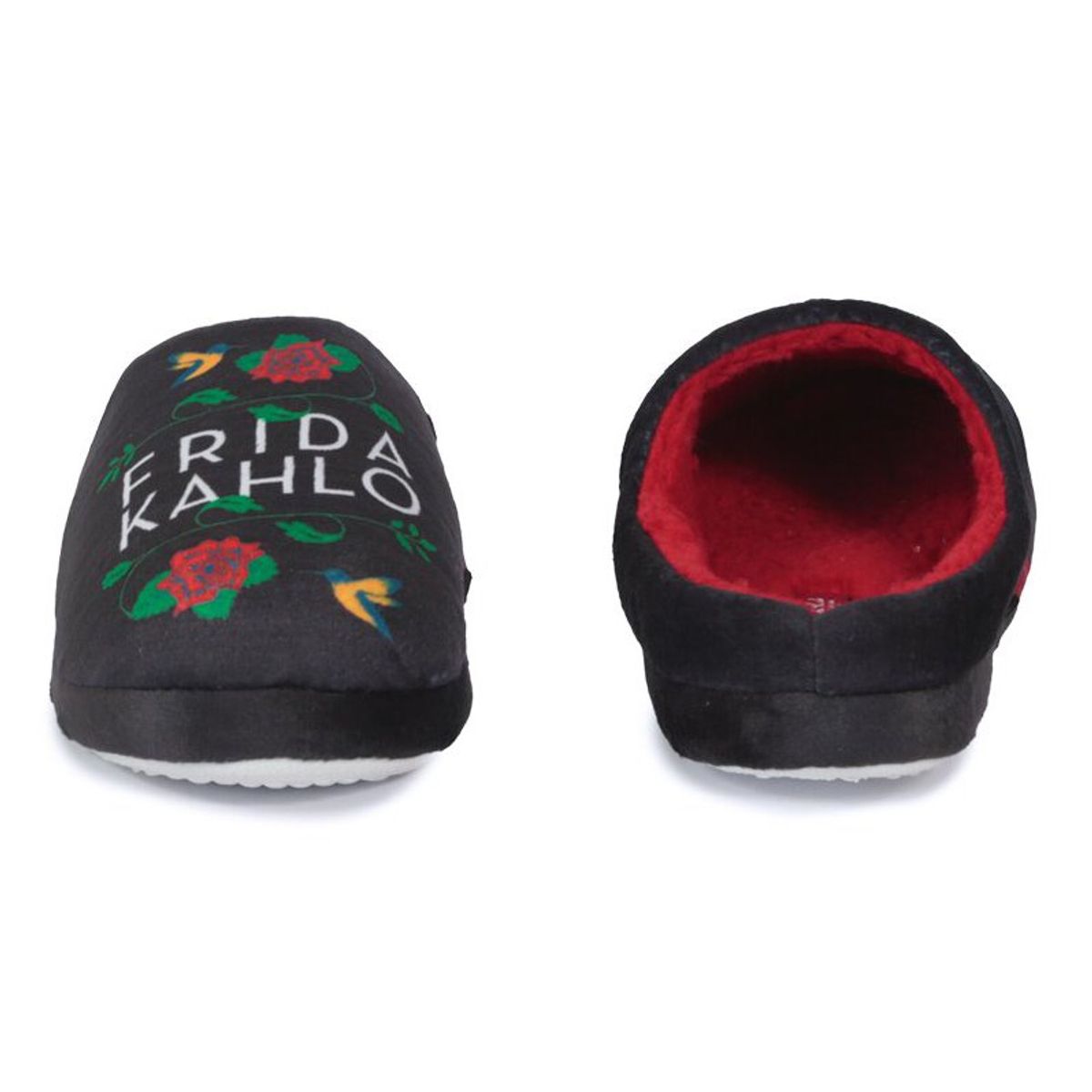 FRIDA KAHLO - Pantufla Mujer Flores Negro Frida Khalo