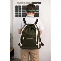 HAOKIDS - Mochila Gabardina acolchada compartimiento Notebook para Colegio Universidad Oficina Diseño Chileno