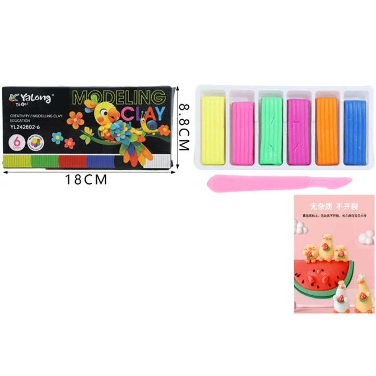 GENERICO - Plasticinas 6Pcs 18x8cm Colores