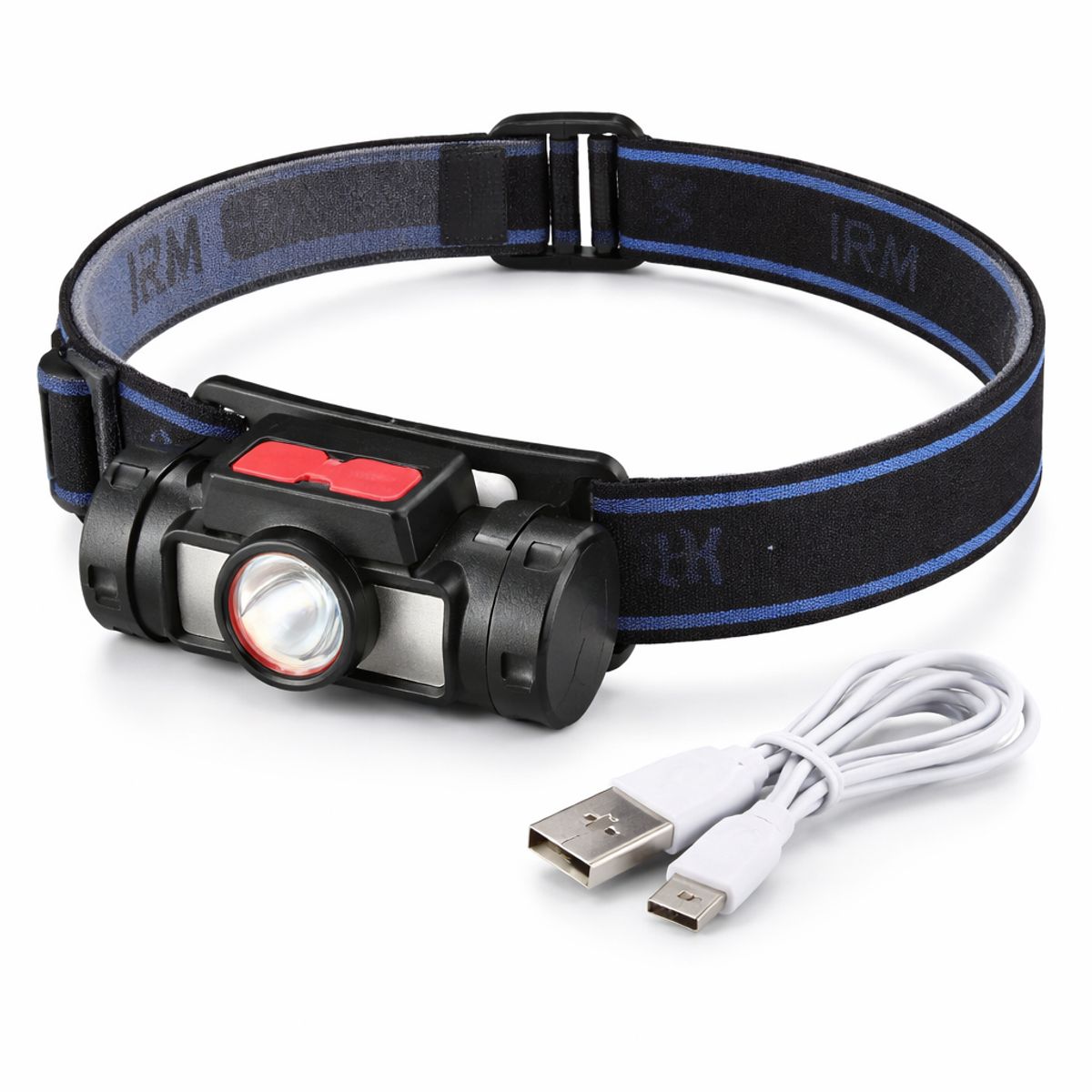 IRM - Linterna Frontal LED Recargable USB con 4 Modos