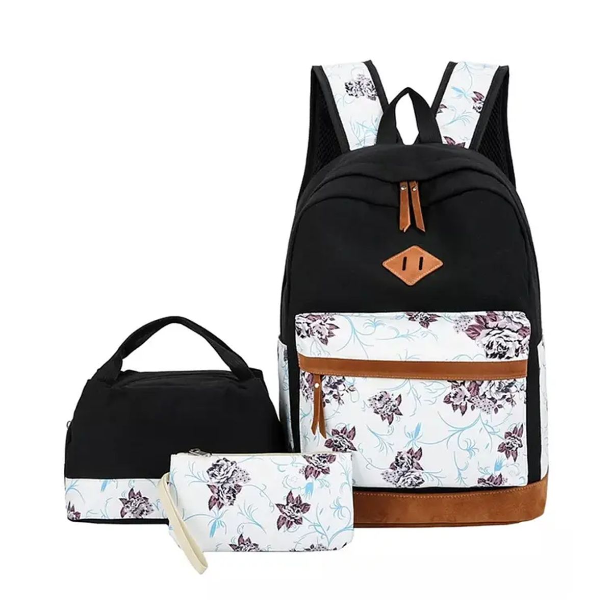 GENERICO - Kit Mochila Moda Casual Bolso Casual Para Mujer 3 Piezas Negro