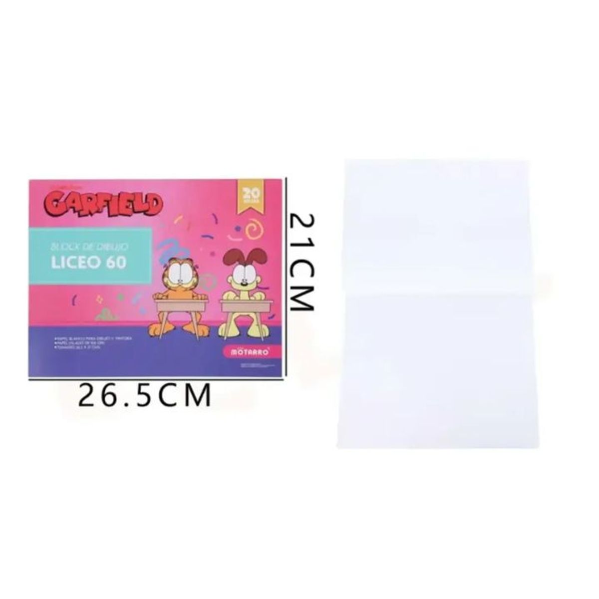 GENERICO - Block de Dibujo Pequeño Garfield & Odie 26x12cm