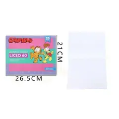 GENERICO - Block de Dibujo Liceo 60 Garfield Tierno 20hjs 21x26cm