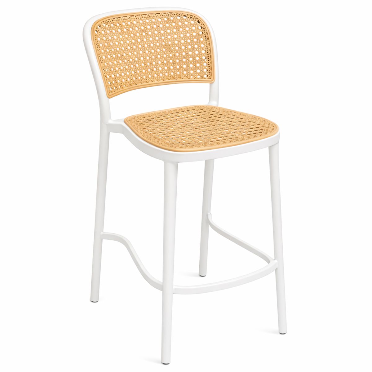 MOBOI - Pack 2 Taburetes Delta Piso De Bar O Terraza 66cm Blancos