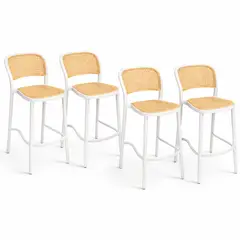 MOBOI - Pack 4 Taburetes Delta Piso De Bar O Terraza 66cm Blancos