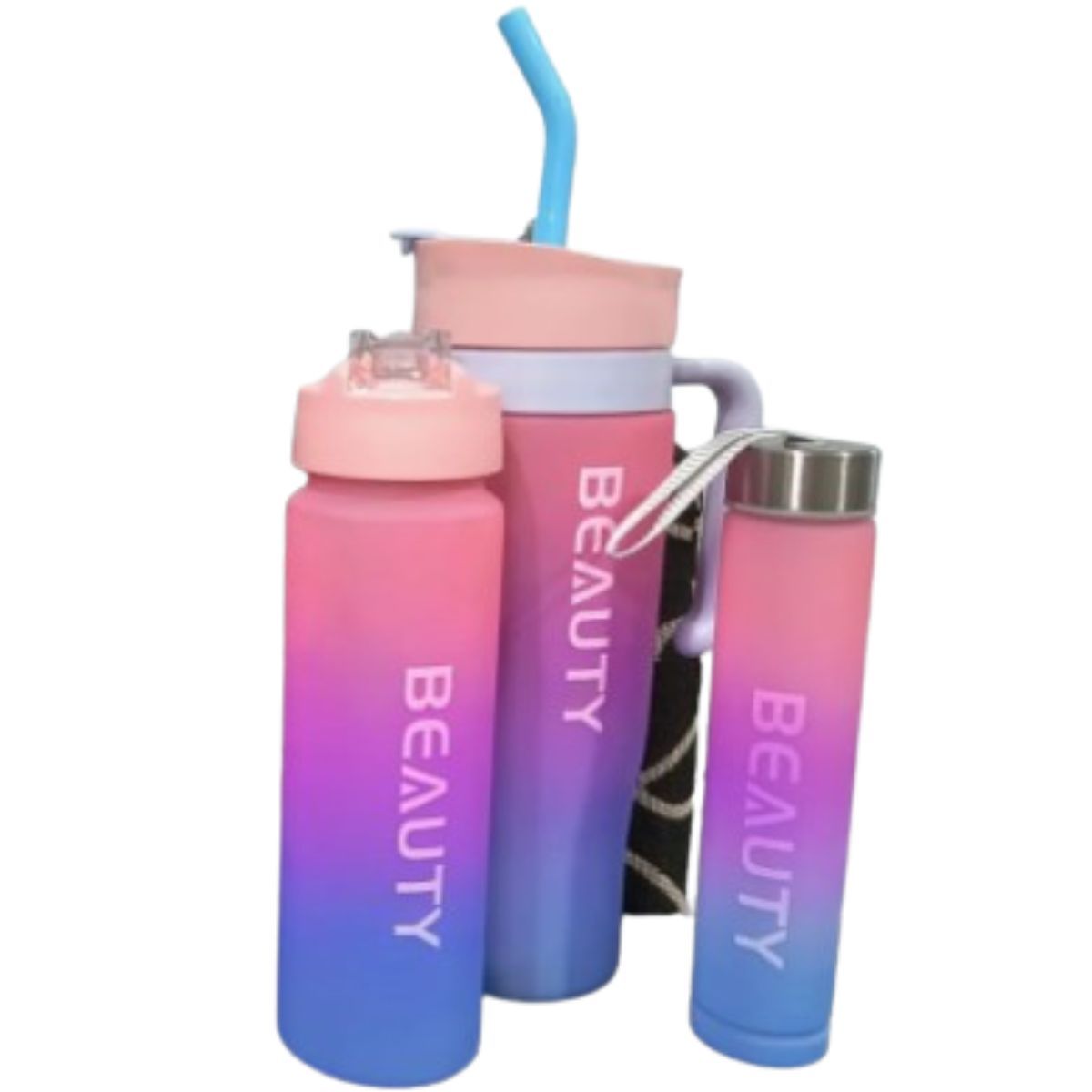 GENERICO - Set 3 Botellas Agua Deportiva Beaty