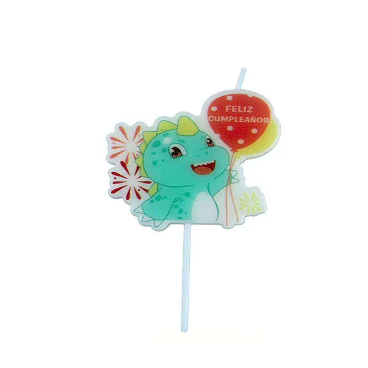 GENERICO - Vela Decorativa Dinosaurio 6 x 10,5 cm – Ideal para Cumpleaños