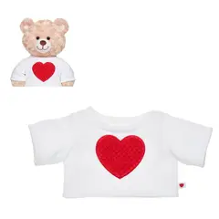 BUILD A BEAR - Polerón Sherpa Bco Corazón Rojo Build-A-Bear