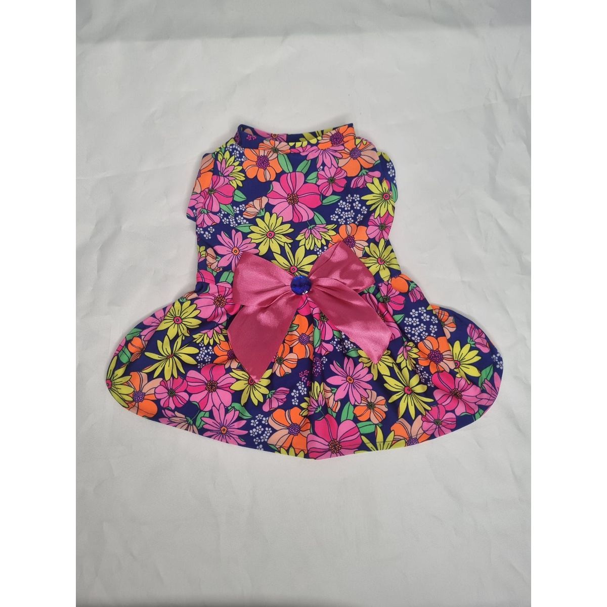 EL MUNDO DE EMMA - Vestido mascota flores fluor talla M