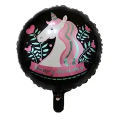 GENERICO - Globo metalico unicornio negro