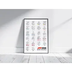 GENERICO - Cuadro Firmas De Pilotos De F1 2026 Colección Especial