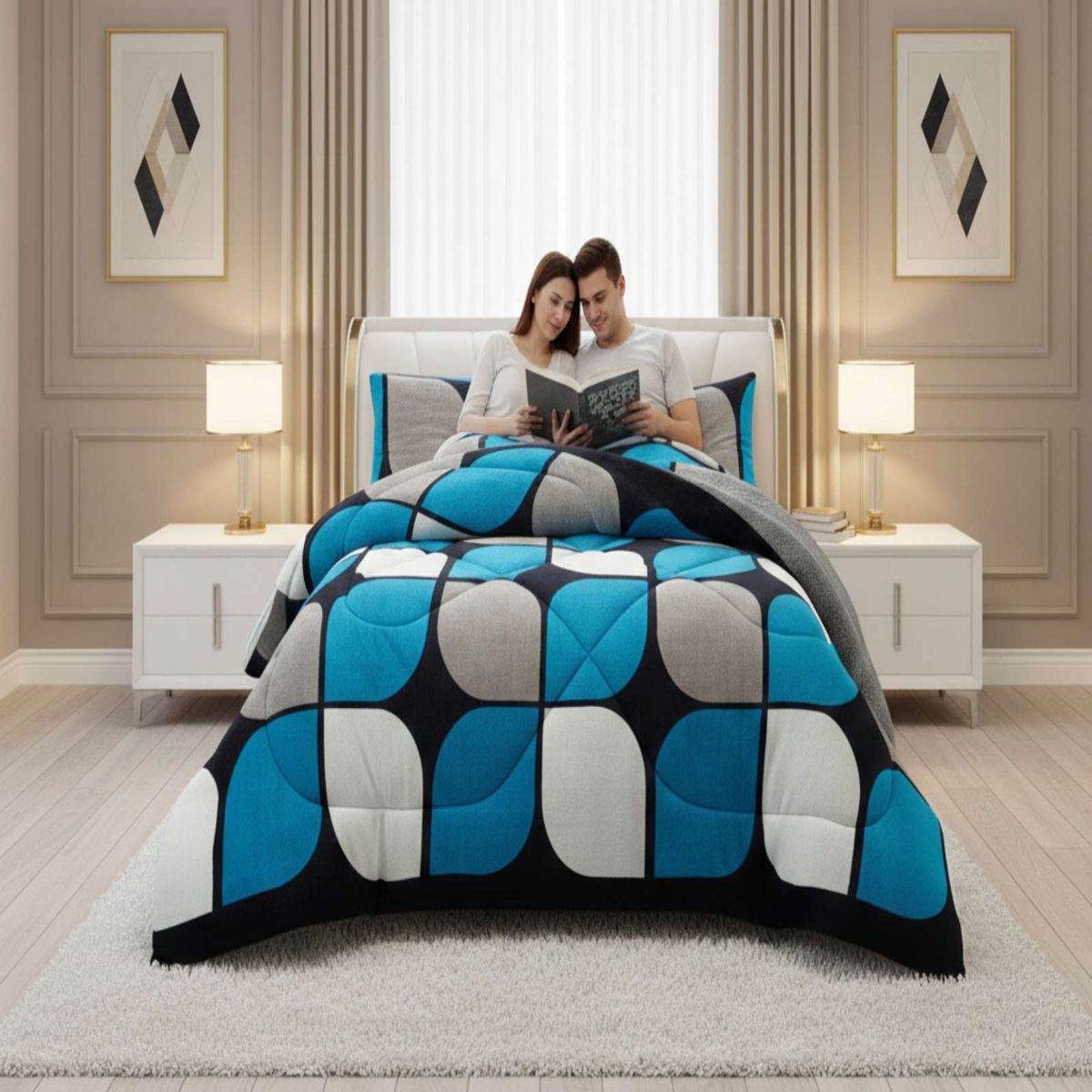 GENERICO - Cubrecama Plumón Chiporro Plaza y Media Extra Suave Térmico Premium