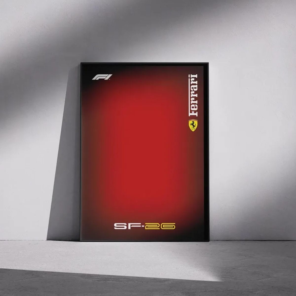 GENERICO - Cuadro Ferrari Sf-26 F1 De Fórmula 1 + Marco Negro