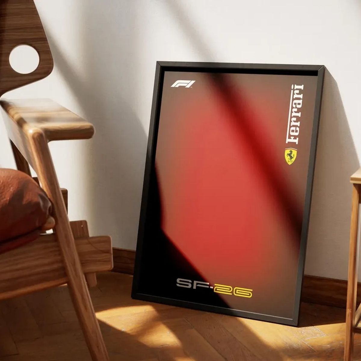 GENERICO - Cuadro Ferrari Sf-26 F1 De Fórmula 1 + Marco Negro
