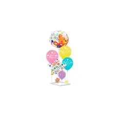 GENERICO - Set de globos feliz cumpleaños con base 6pcs