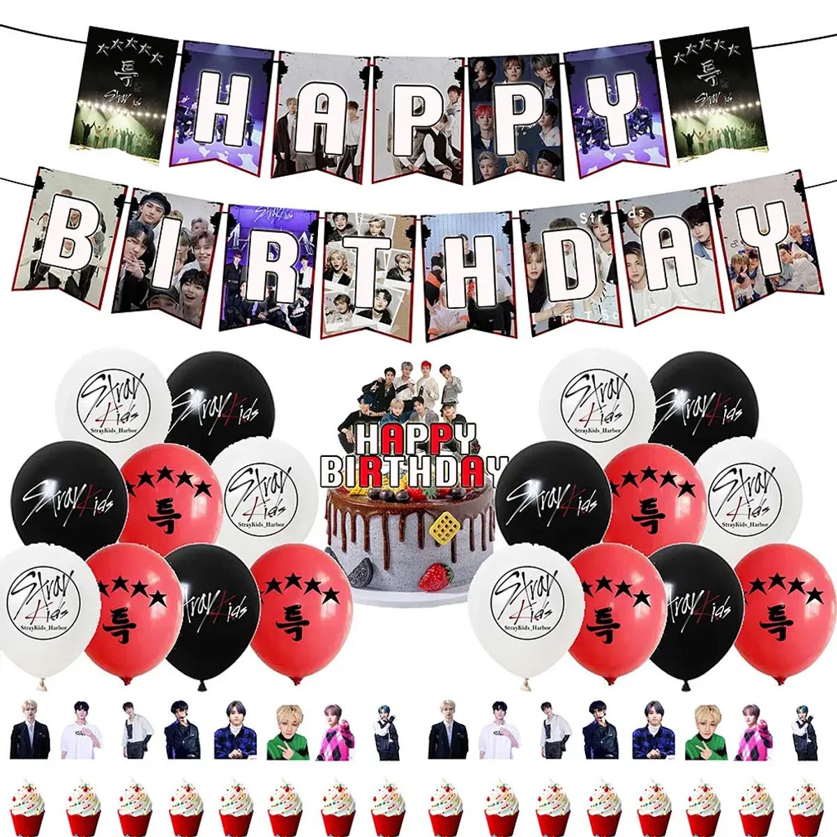 GENERICO - COTILLÓN STRAY KIDS - HAPPY BIRTHDAY