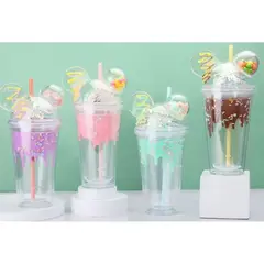 GENERICO - VASO DE PLÁSTICO CON TAPA 450ML