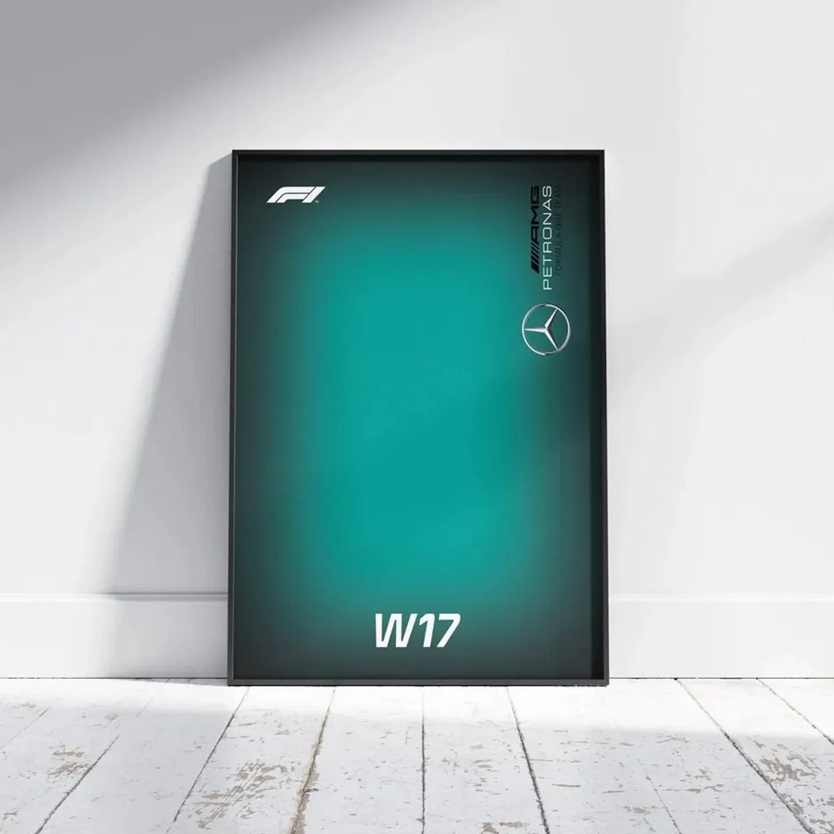 GENERICO - Cuadro Mercedes F1 W17 De Fórmula 1 + Marco Negro