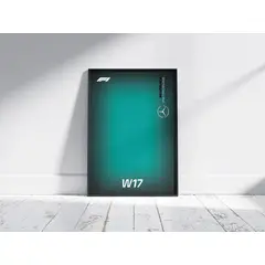 GENERICO - Cuadro Mercedes F1 W17 De Fórmula 1 + Marco Negro