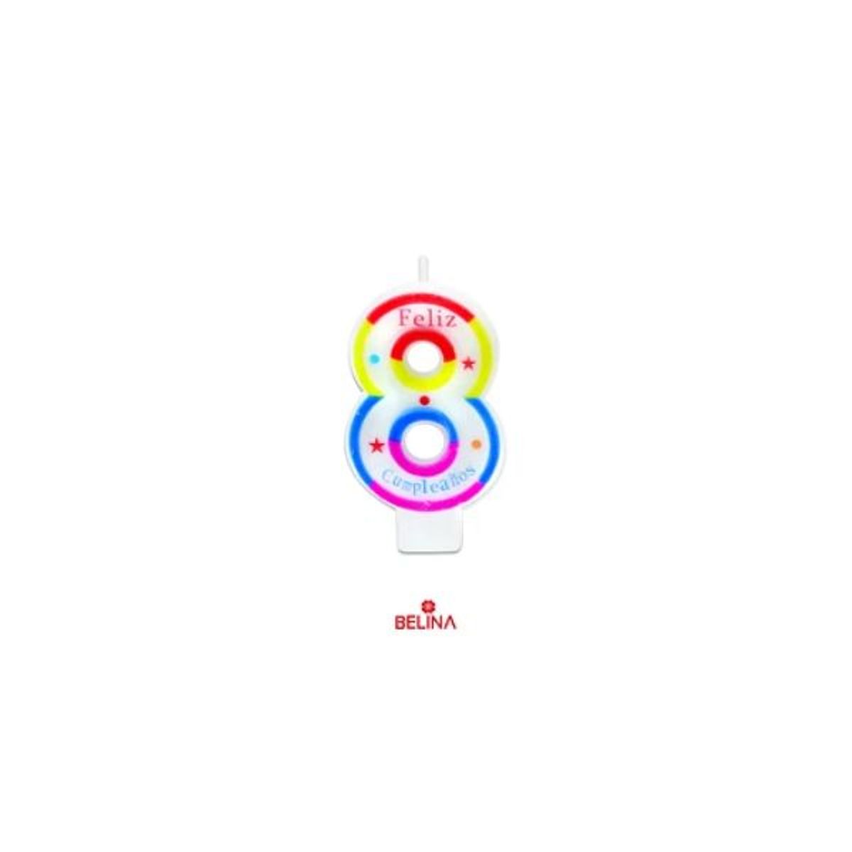 GENERICO - Vela de Cumpleaños Multicolor 8