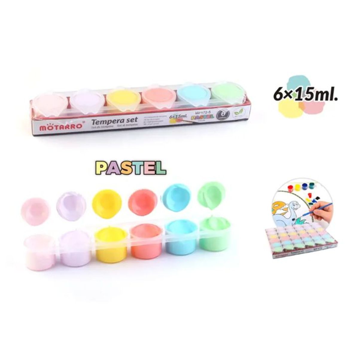 GENERICO - Tempera 6 colores Pastel 6x15ml