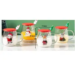 GENERICO - TAZAS CON TAPA NAVIDEÑAS 500ML