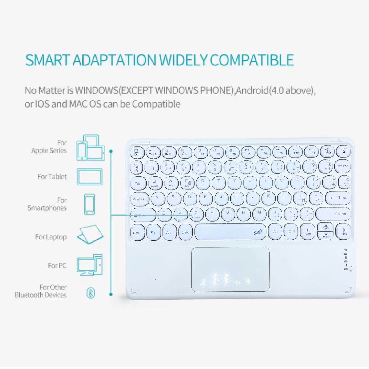 TECNOPALACE - Funda Con Teclado TouchPad 2.0 Para Honor Pad X9 / X8Pro 2023 - letra Ñ