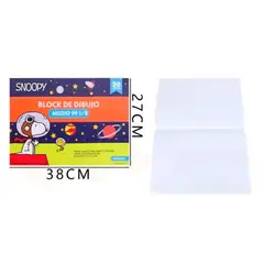 GENERICO - Block de dibujo Medio 99 1/8 Snoopy Space 20Hjs 38x27cm