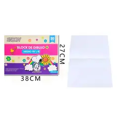 GENERICO - Block de dibujo Medio 99 1/8 Snoopy Rainbow 20Hj 38x27cm