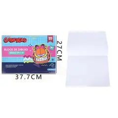 GENERICO - Block de Dibujo Garfield Feliz Medio 99 1/8 20Hjs 37x27cm