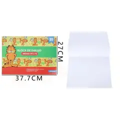 GENERICO - Block de Dibujo Garfield Medio 99 Medio 99 1/8 20Hjs 27x37cm