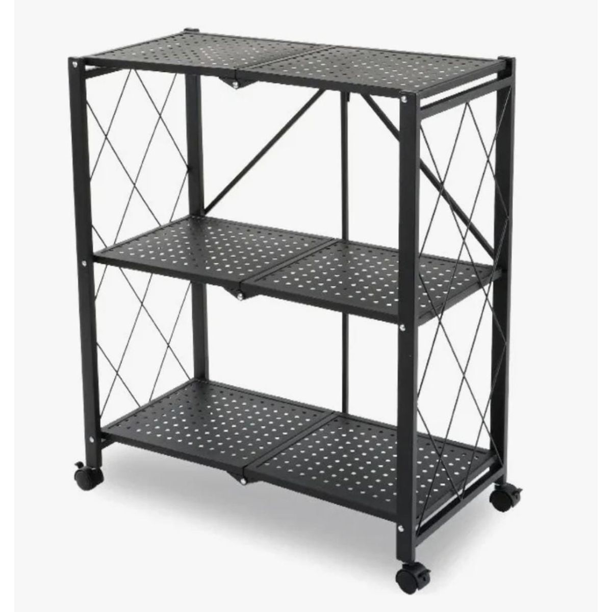 GENERICO - Estante Plegable Organizador Multiusos 3 Niveles Con Ruedas