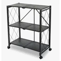 GENERICO - Estante Plegable Organizador Multiusos 3 Niveles Con Ruedas