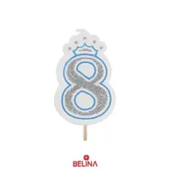 GENERICO - Vela con corona azul 8