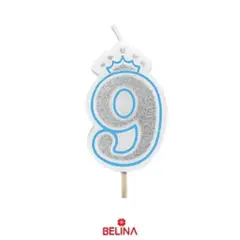 GENERICO - Vela con corona azul 9