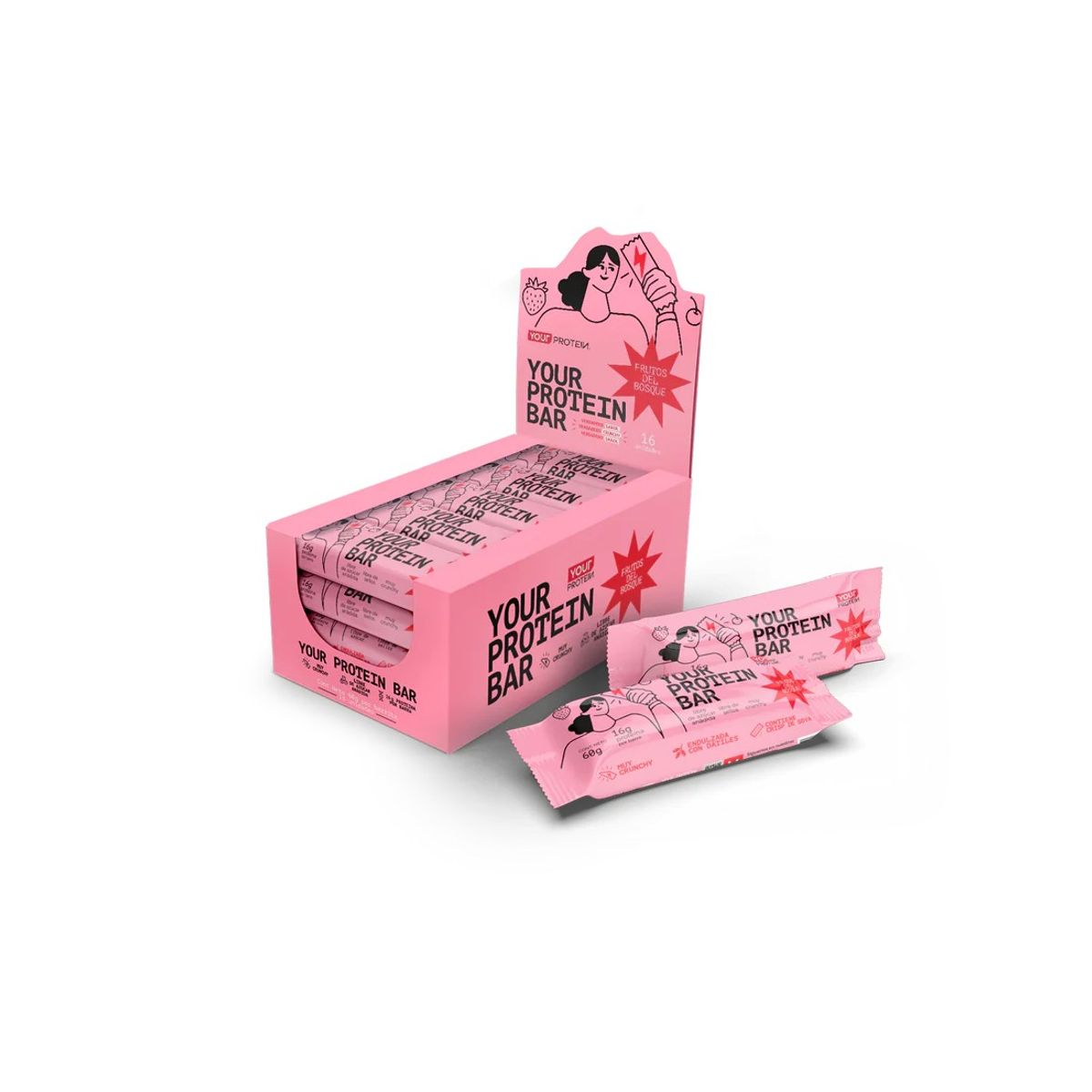 YOUR PROTEIN - PACK 16 BARRAS YOUR PROTEIN BAR FRUTOS DEL BOSQUE  - YOUR PROTEIN