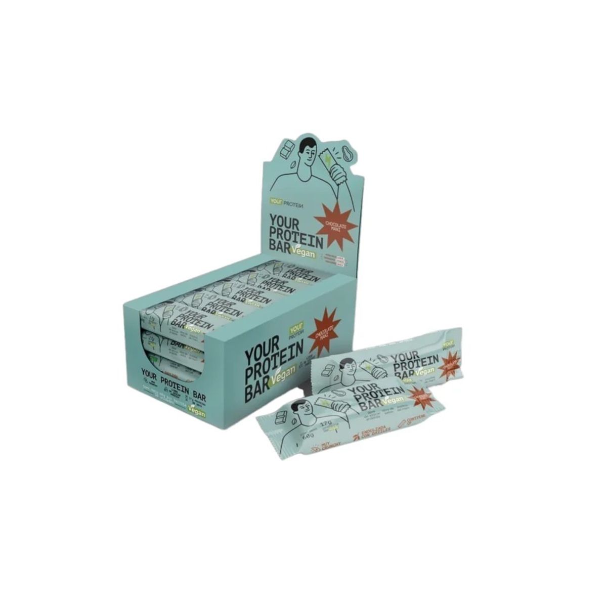 YOUR PROTEIN - PACK 16 BARRAS YOUR PROTEIN BAR VEGAN CHOCOLATE MANI - YOUR PROTEIN