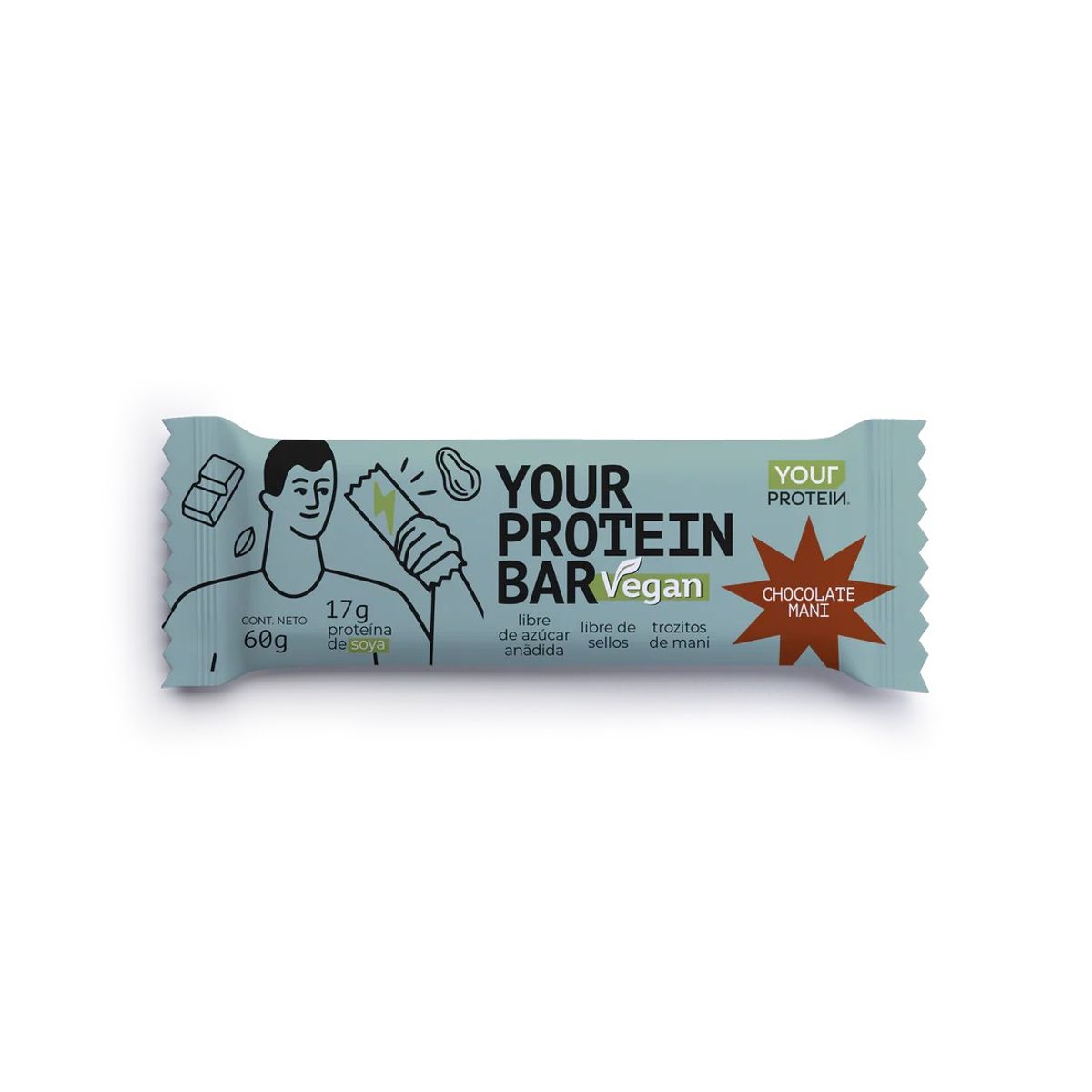 YOUR PROTEIN - PACK 16 BARRAS YOUR PROTEIN BAR VEGAN CHOCOLATE MANI - YOUR PROTEIN