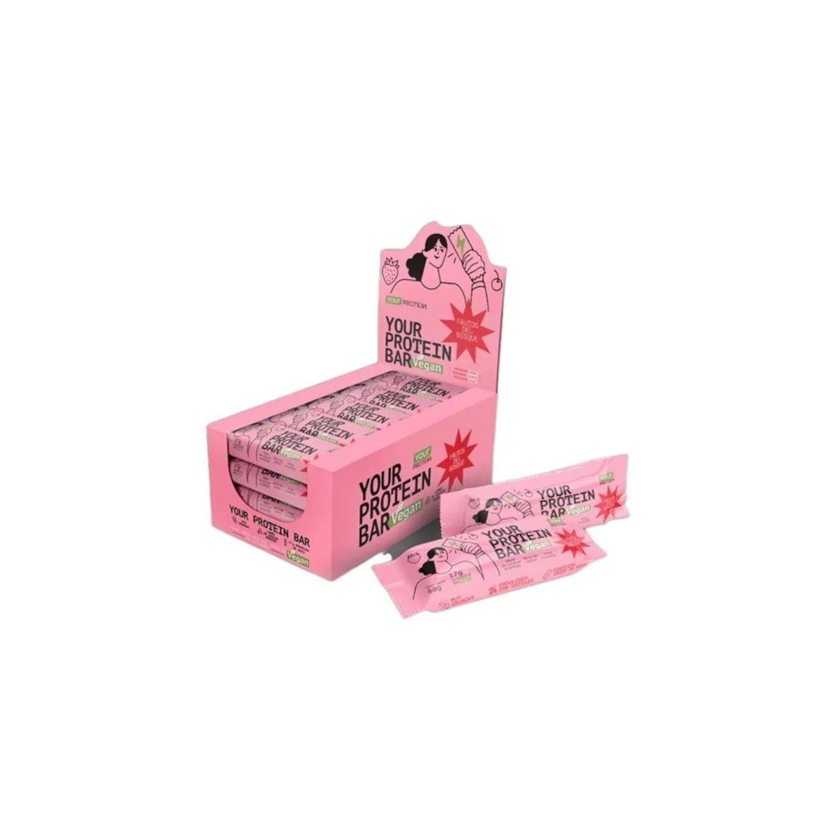 YOUR PROTEIN - PACK 16 BARRAS YOUR PROTEIN BAR VEGAN FRUTOS DEL BOSQUE  - YOUR PROTEIN